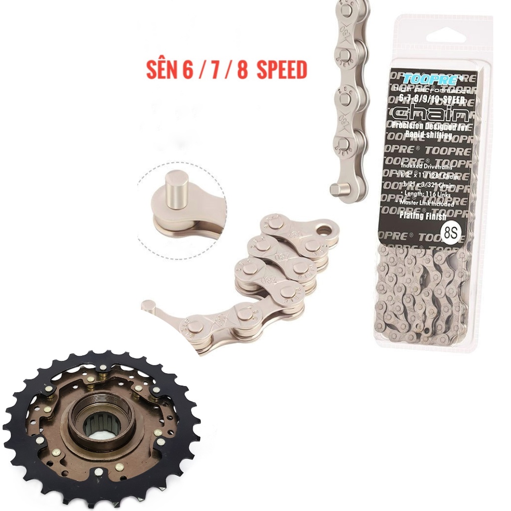 [HCM] Líp 6 7 tầng Shimano MF TZ500- 6 / 7 vặn 14T - 28T / 34T cho xe đạp