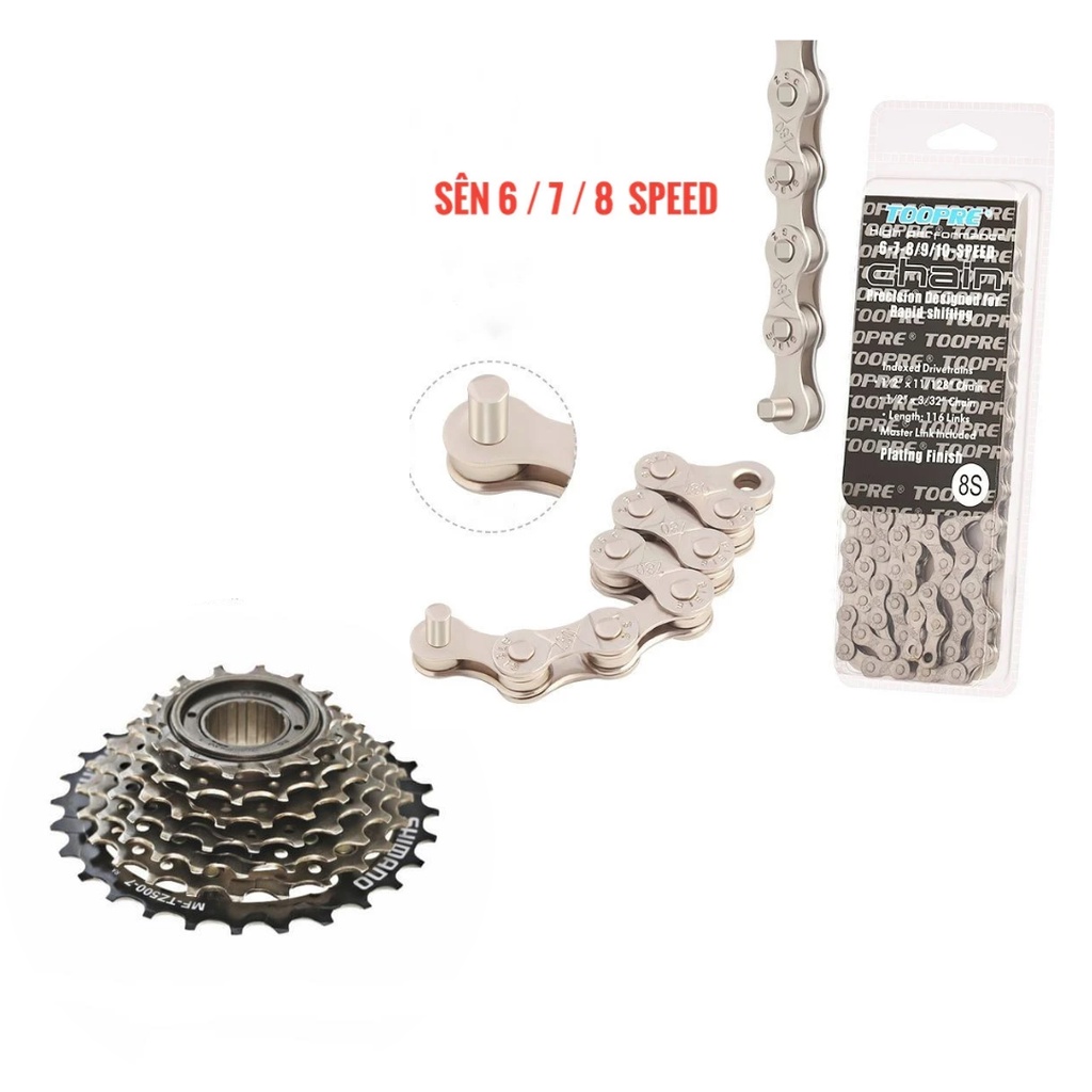 [HCM] Líp 6 7 tầng Shimano MF TZ500- 6 / 7 vặn 14T - 28T / 34T cho xe đạp