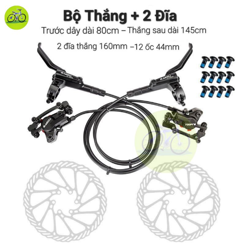 THẮNG DẦU XE ĐẠP PHANH ĐĨA THỦY LỰC TOOPRE CHINH HÃNG 2 PISTONS