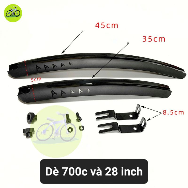 Dè chắn bùn xe đạp thể thao AAAAA, vè trước sau