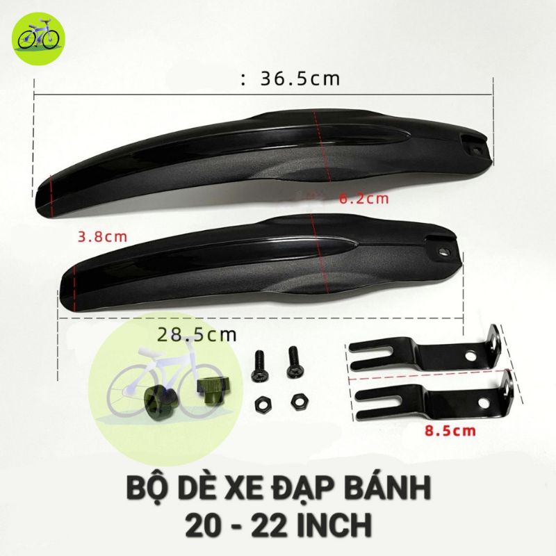 Dè chắn bùn xe đạp thể thao AAAAA, vè trước sau