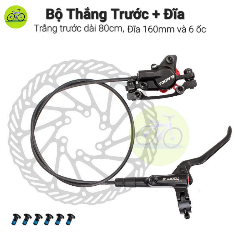 THẮNG DẦU XE ĐẠP PHANH ĐĨA THỦY LỰC TOOPRE CHINH HÃNG 2 PISTONS