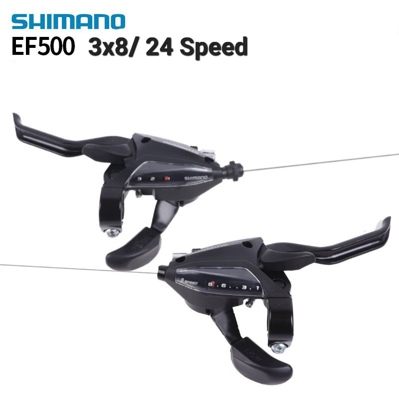 Tay đề xe đạp bấm xả shimano chính hãng 3x7/3x8 speed