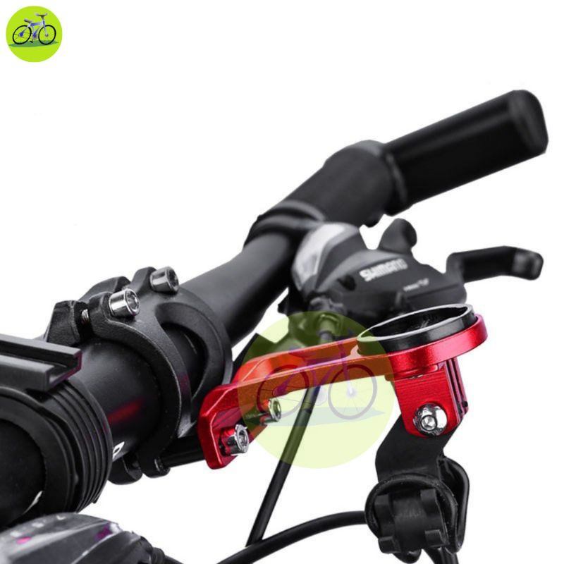 Giá nhôm bắt đồng hồ Cateye, Garmin, Bryton kèm giá đèn cho xe đạp