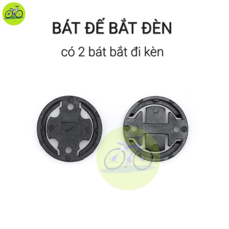 Giá nhôm bắt đồng hồ Cateye, Garmin, Bryton kèm giá đèn cho xe đạp