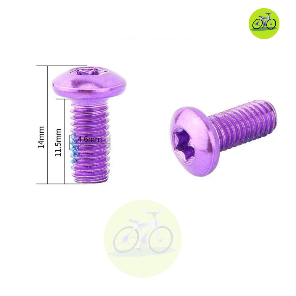 Sét 12 ốc lục giác bông mai cho Thắng Đĩa Pro / Vít đĩa thắng dầu cơ mạ Titan M5 xe đạp thể thao