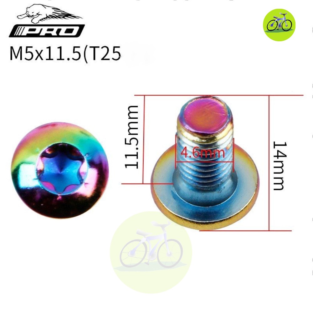 Sét 12 ốc lục giác bông mai cho Thắng Đĩa Pro / Vít đĩa thắng dầu cơ mạ Titan M5 xe đạp thể thao