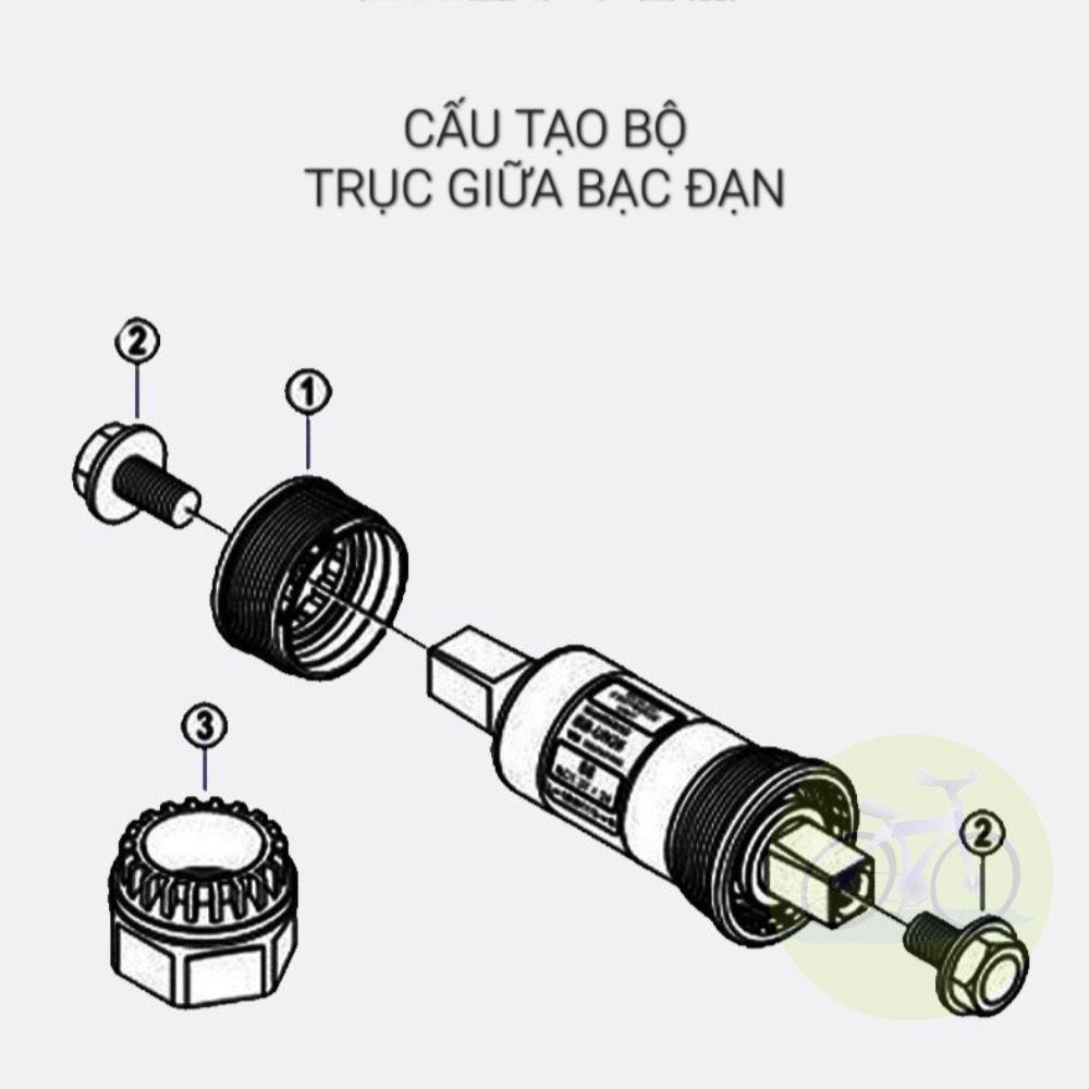 [XEDAPHCM] Trục giữa xe đạp bạc đạn Gineyea / Các số 122.5/110.5/118mm