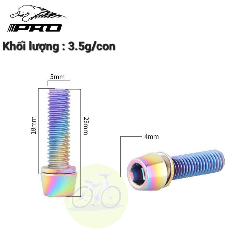[HCM] Sét 6 ốc lục giác cho Pô Tăng Pro / Vít Potang mạ Titan M5*18mm Ghi đông xe đạp