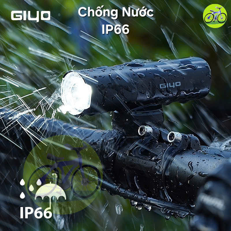 [HCM] Đèn Pha Xe Đạp Siêu Sáng Giyo Độ Sáng 400-800 Lumens, Vỏ Hợp Kim Nhôm Cao Cấp