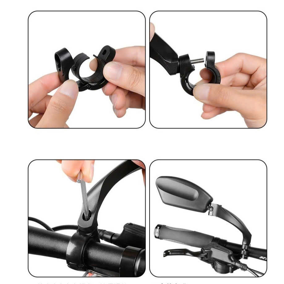 Gương Chiếu Hậu Xe Đạp Ống Kính Chống Sốc HD Có Thể Điều Chỉnh Xoay 360-Trái/Phải