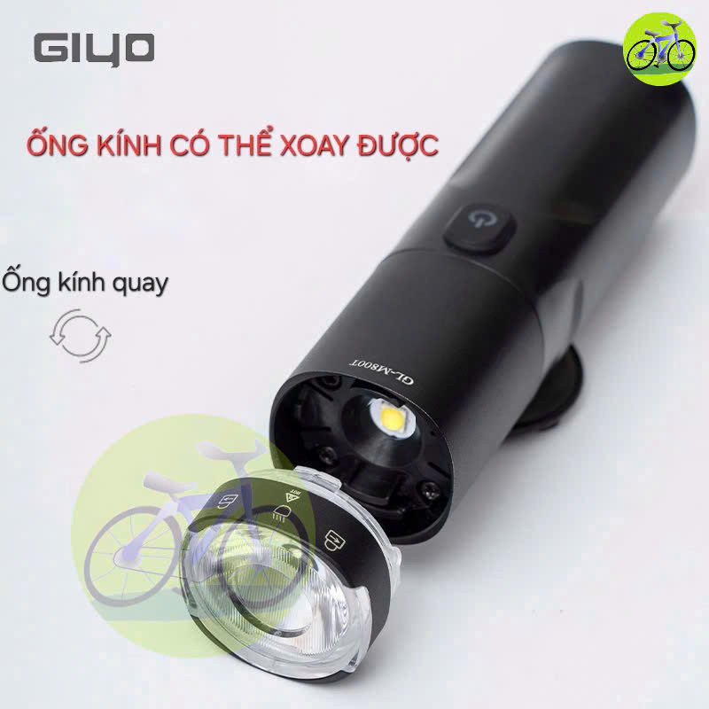 [HCM] Đèn Pha Xe Đạp Siêu Sáng Giyo Độ Sáng 400-800 Lumens, Vỏ Hợp Kim Nhôm Cao Cấp