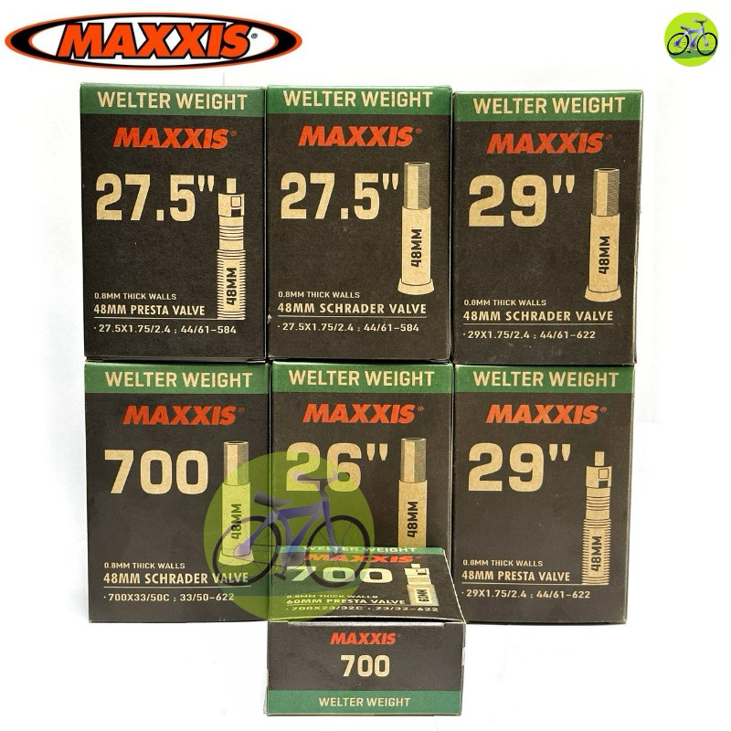 Ruột Xe Đạp Maxxis Welter Weight Đủ Size 26, 27.5,  29 Inch 700C Van Nhỏ Van Lớn