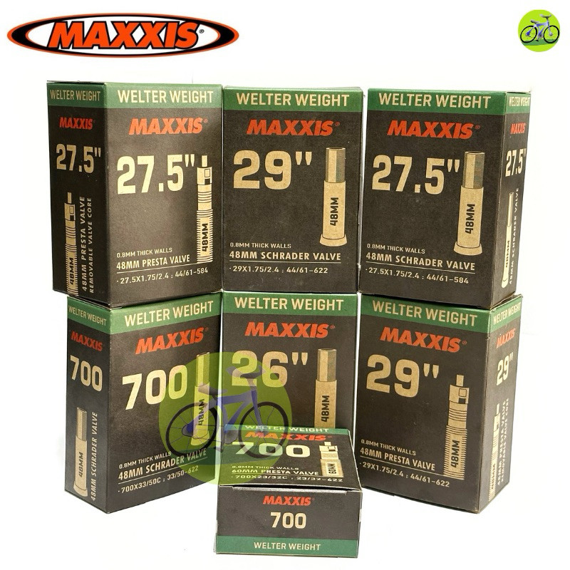 Ruột Xe Đạp Maxxis Welter Weight Đủ Size 26, 27.5,  29 Inch 700C Van Nhỏ Van Lớn