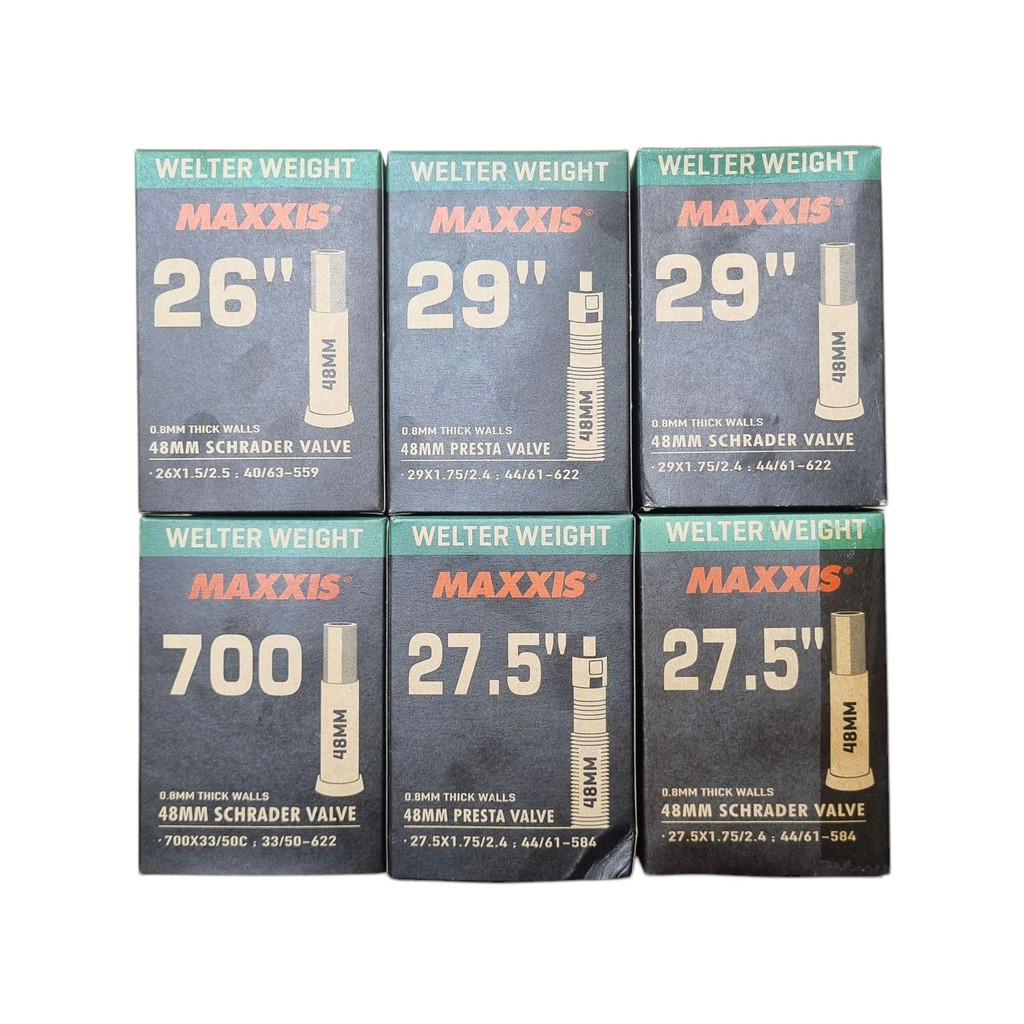 Ruột Xe Đạp Maxxis Welter Weight Đủ Size 26, 27.5,  29 Inch 700C Van Nhỏ Van Lớn