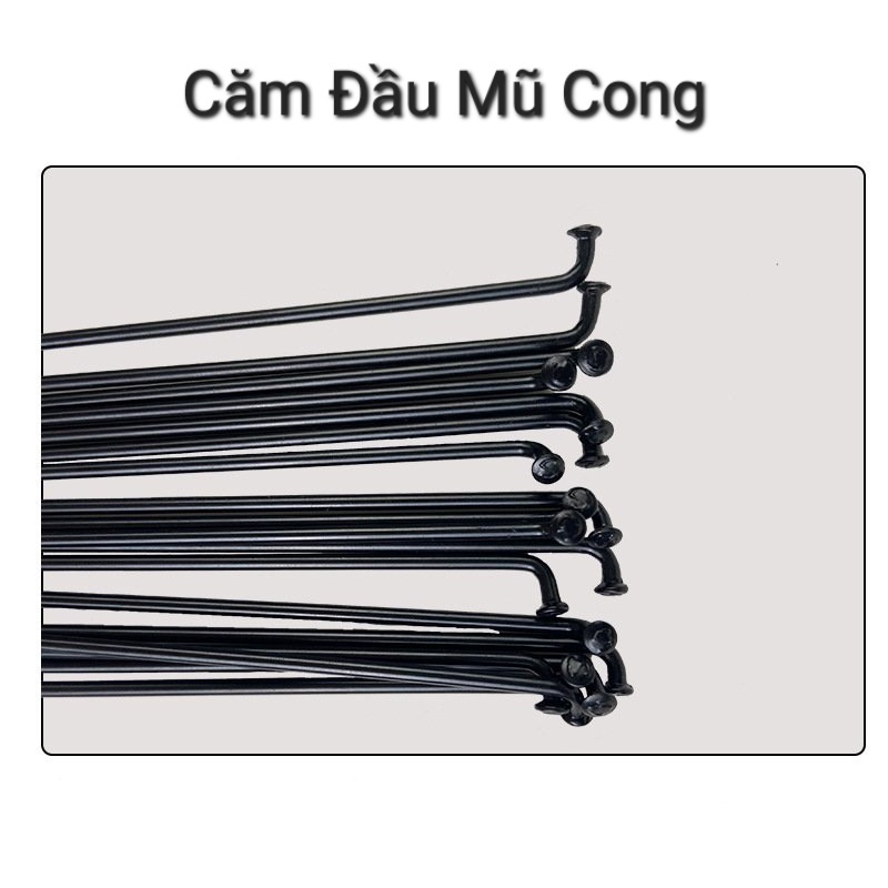 [HCM] Căm Xe Đạp, Nan Hoa Thép Sơn Đen Tĩnh Điện - 5 Cây.