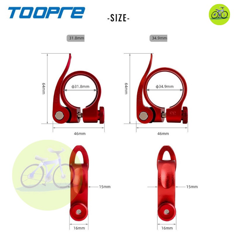 [HCM] Khóa cọc yên bật nhả nhanh TOOPRE 27.2 / 28.6 / 31.8 mm VÀ 30.4 / 30.8 / 30.9 / 31.6 /34.9 mm