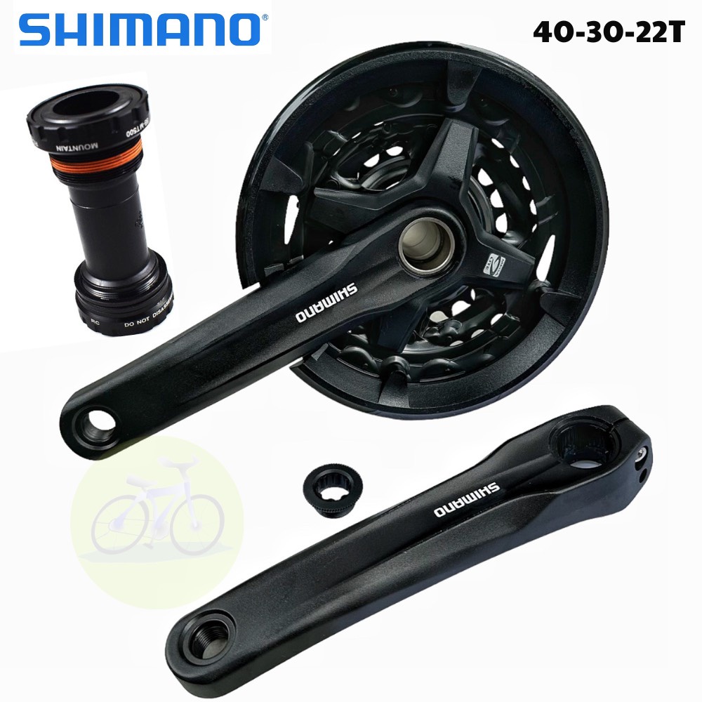 [HCM] Đùi đĩa Shimano trục rỗng 3 tầng FC-MT210 / Bộ giò đĩa xe đạp 40T Và 44T kèm BB vặn MT500