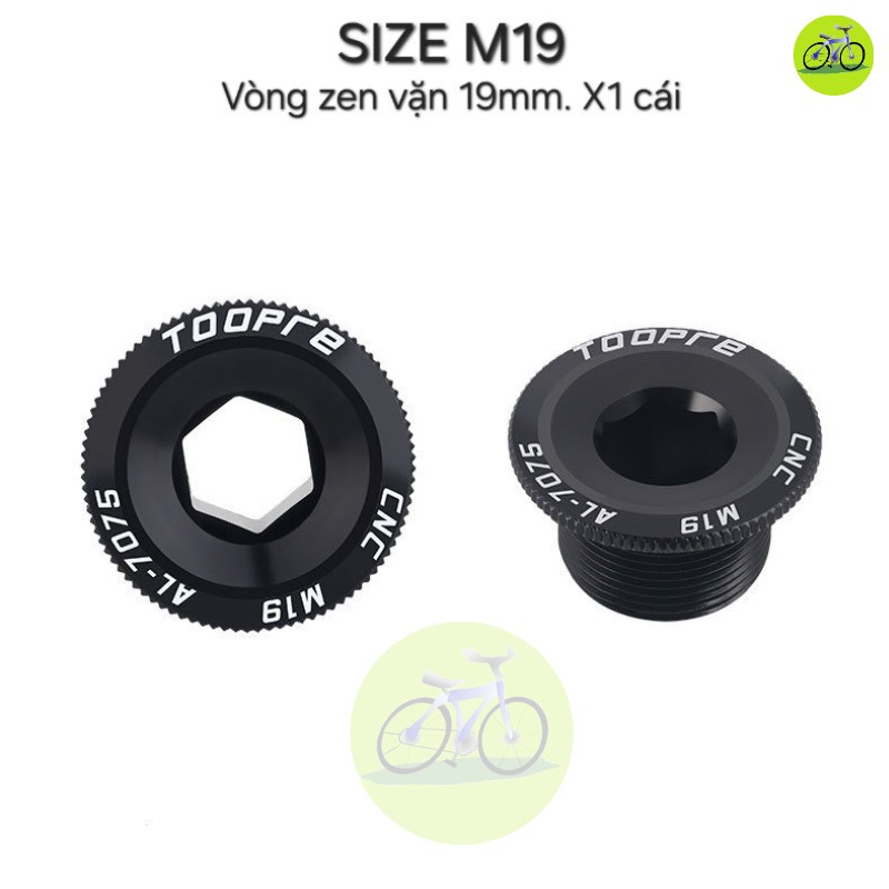 [HCM] Ốc vặn đùi đĩa trục rỗng cho xe đạp TOOPRE M18 M19 M20 Tích Hợp Chainring Hợp kim nhôm