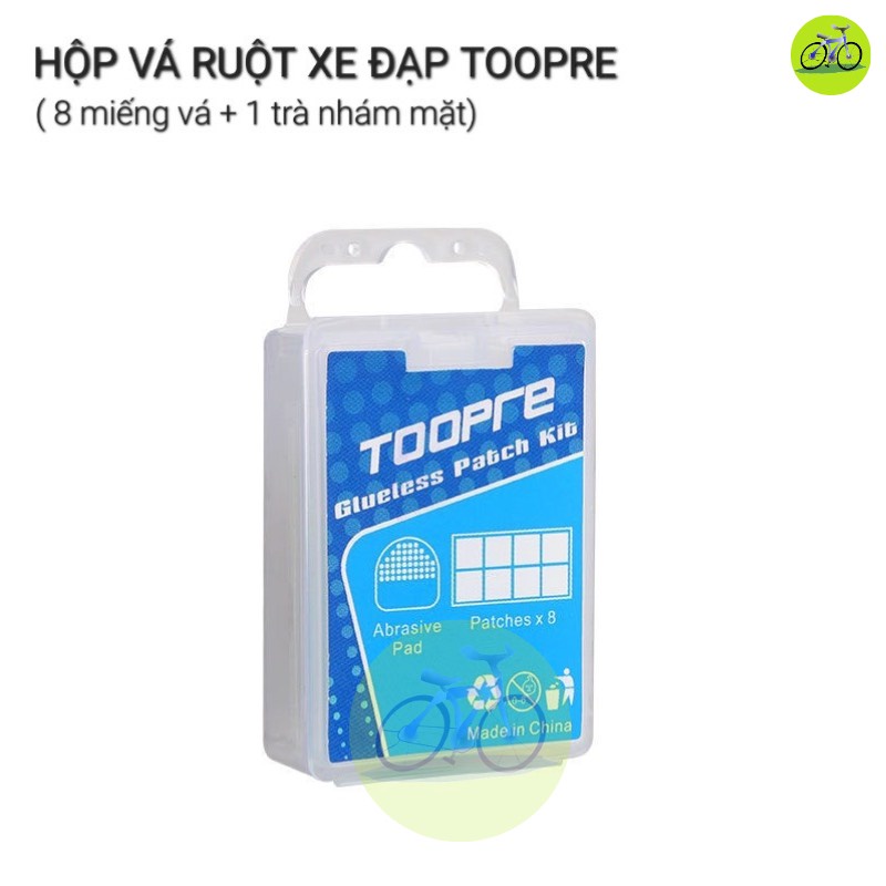 [HCM] Bộ vá xe đạp tiện lợi Toopre / Không cần keo với 8 miếng dán trong suốt