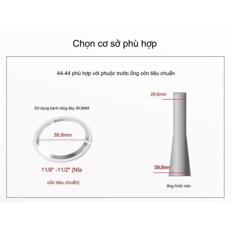 [HCM] Bộ chén cổ bạc đạn Maroca Size 34mm 44mm 50.6mm 55mm