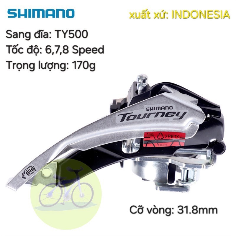 [HCM] Sang Đĩa Xe Đạp / Gạt Đĩa Shimano Tourney FD-TY500 Cổ 31.8mm Chính Hãng