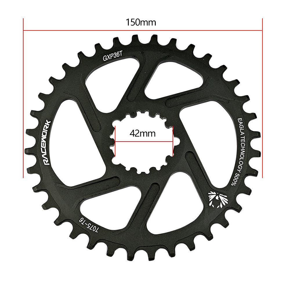 [HCM] Đùi đĩa trục rỗng 1 tầng Racework CNC mặt đĩa 34T 36T 38T / Bộ giò đĩa rỗng đơn Sram nhôm