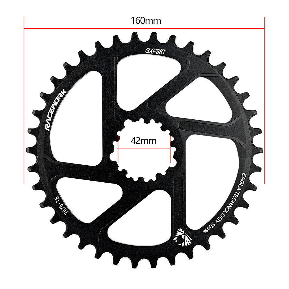 [HCM] Đùi đĩa trục rỗng 1 tầng Racework CNC mặt đĩa 34T 36T 38T / Bộ giò đĩa rỗng đơn Sram nhôm