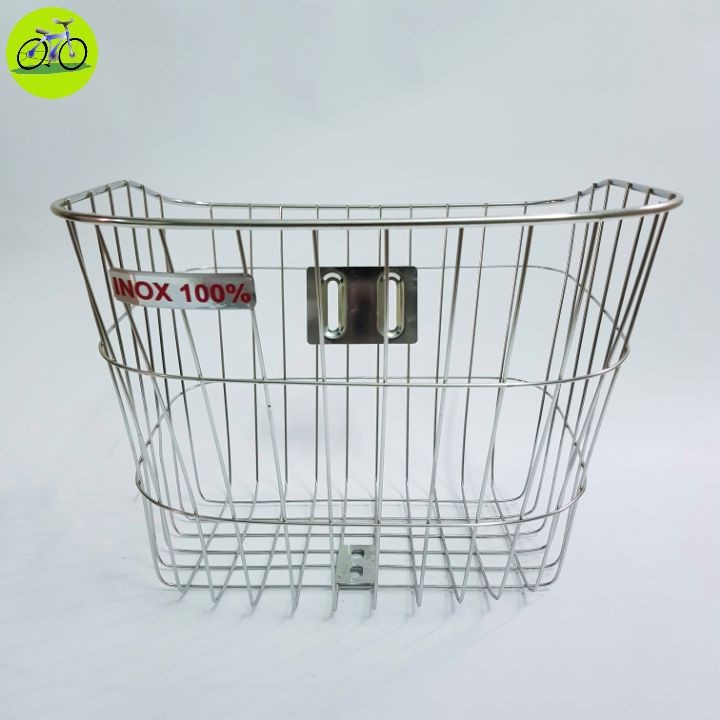 [HCM] Giỏ Rổ Xe Đạp Có Nắp Đậy Inox Không Rỉ Có Kèm Ốc