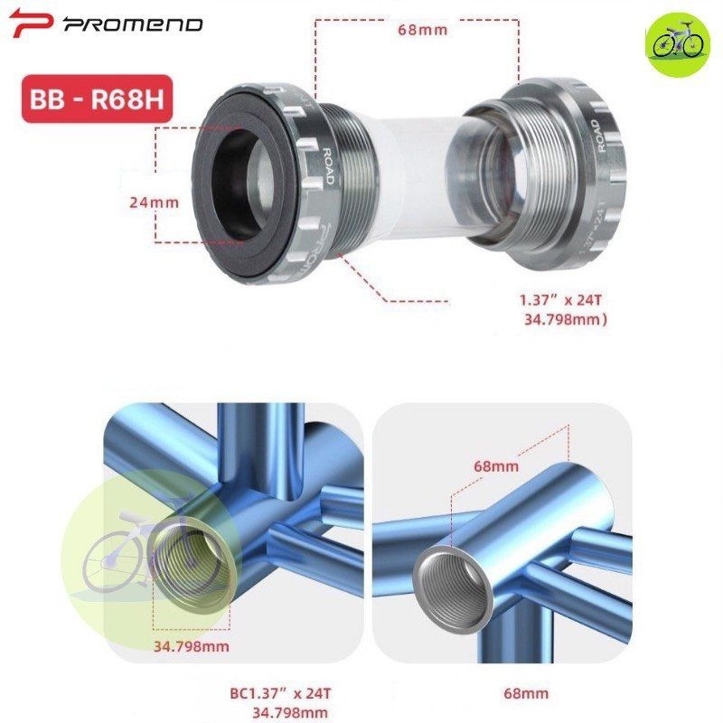[HCM] BB Vặn ép Trục giữa bạc đạn Ceramic Promend / Xe đạp thể thao R68H R86H M68H M92H