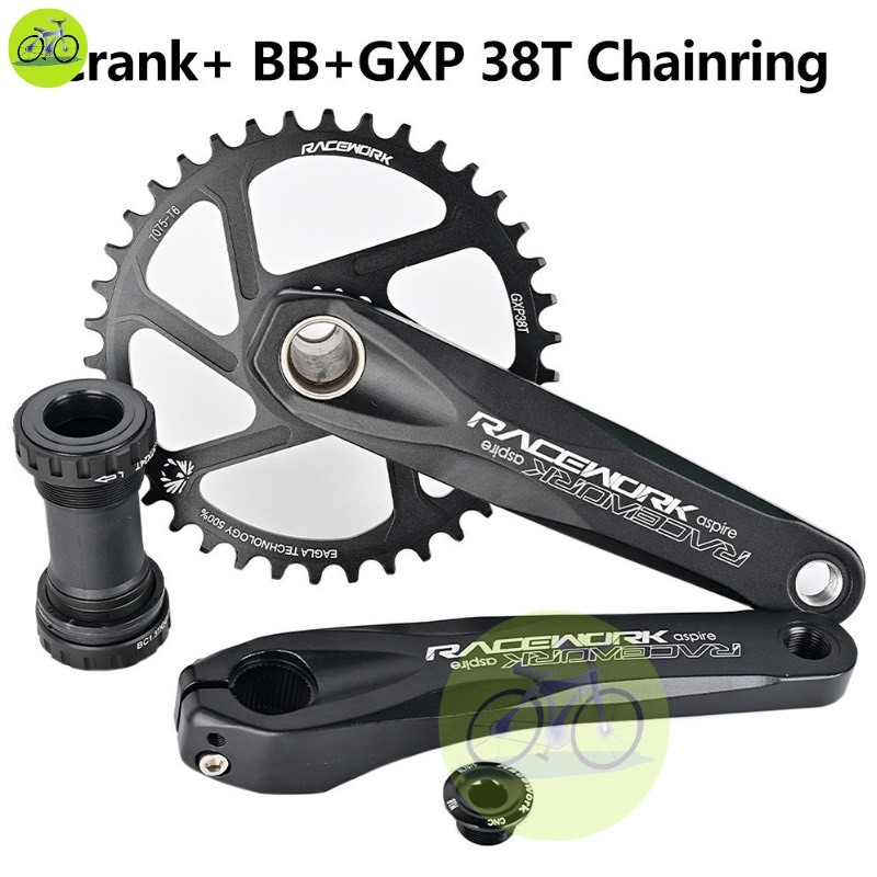 [HCM] Đùi đĩa trục rỗng 1 tầng Racework CNC mặt đĩa 34T 36T 38T / Bộ giò đĩa rỗng đơn Sram nhôm