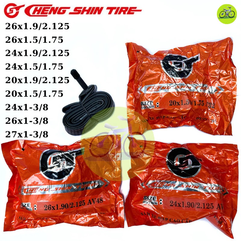 Ruột xe đạp săm CHENGSHIN 26-27x1.3/8 - 20-24-26x1.95/2.125 AV32-48mm van xe máy