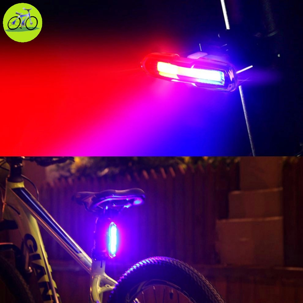Đèn đuôi xe đạp 3 màu siêu sáng cáp sạc USB