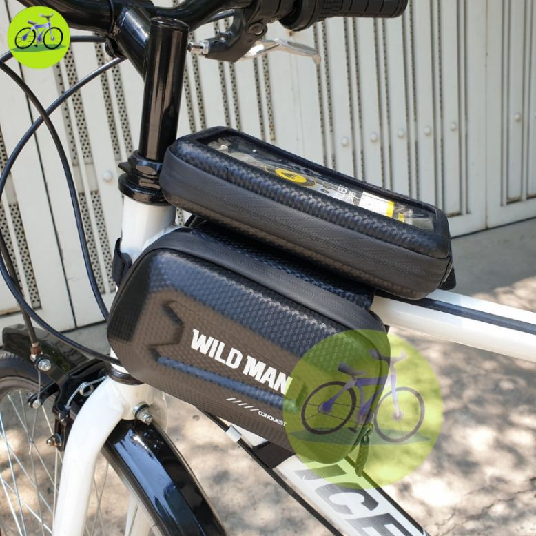 Túi treo sườn xe đạp 3 ngăn cứng Wild man chống nước