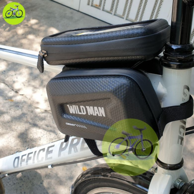 Túi treo sườn xe đạp 3 ngăn cứng Wild man chống nước