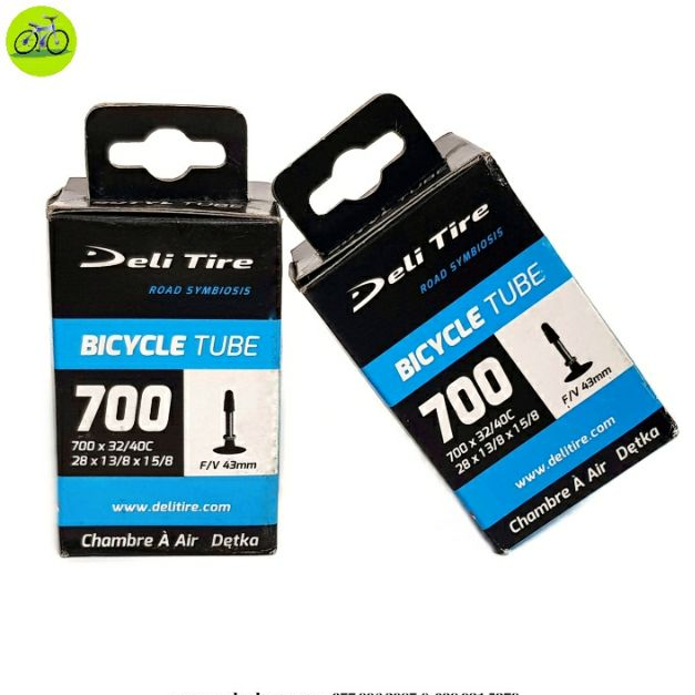Cặp 2 săm ruột xe đạp Deli Tire 700x32/40c AV-48mm van xe máy (Mỹ)