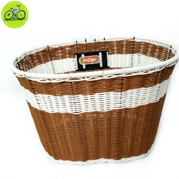 Giỏ xe đạp, xe đạp điện rổ được làm từ sợ mây nhựa khung sắt cao cấp elip