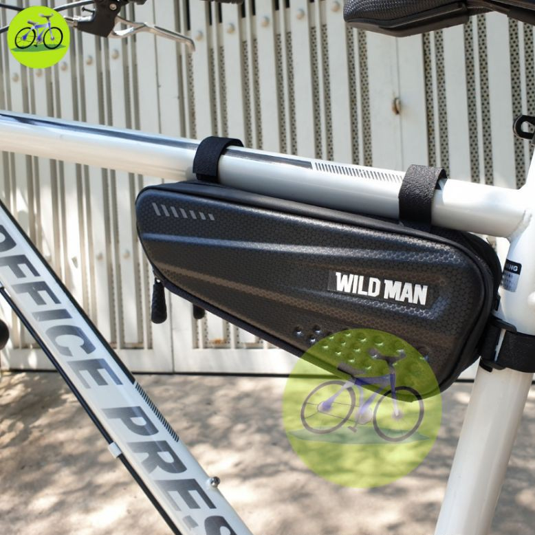 Túi Treo Sườn Xe Đạp Thể Thao Wild Man, Chống Nước, Túi Cứng Treo Góc Sườn