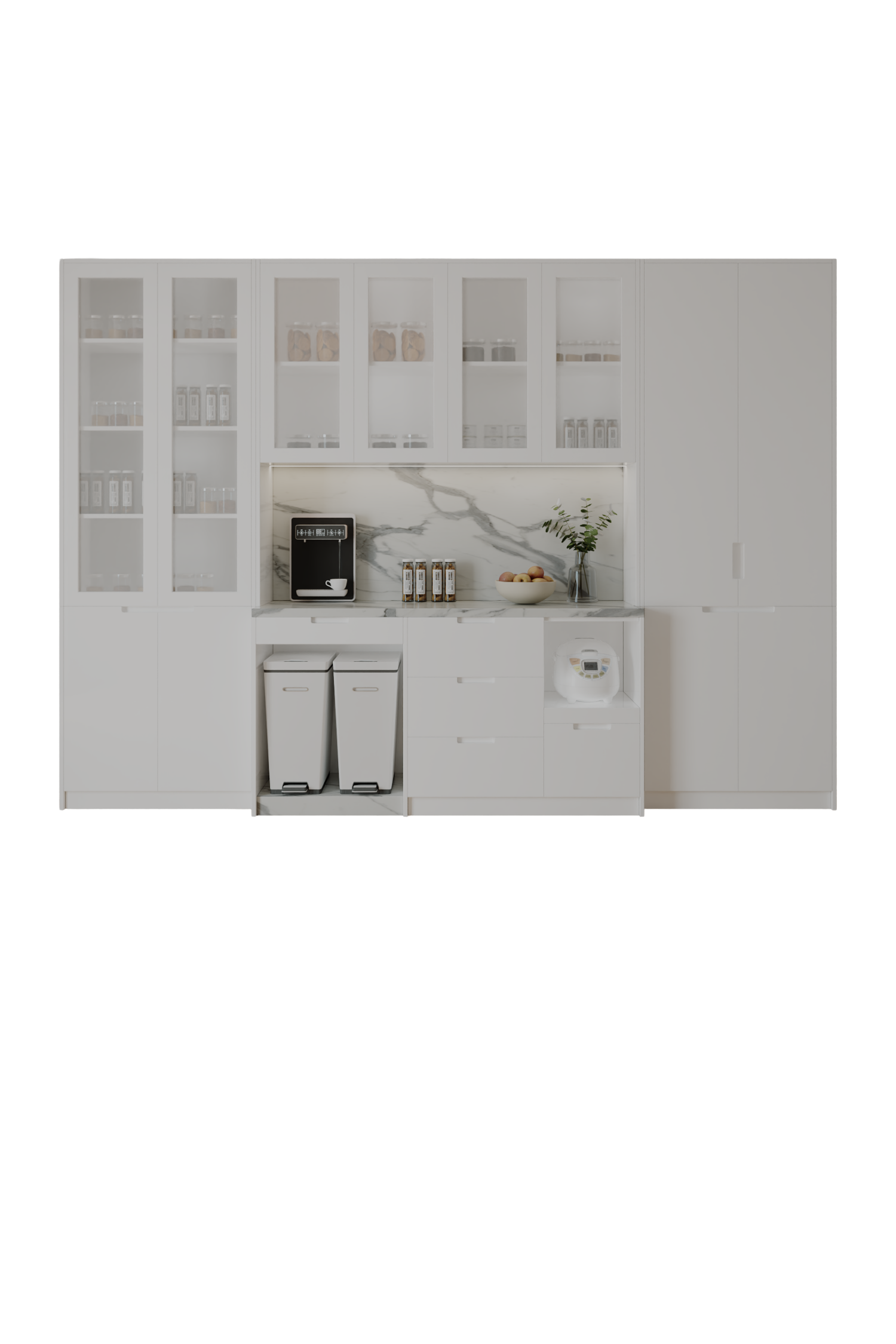 Tủ Bếp phủ acrylic Kõri trắng trang nhã 2501