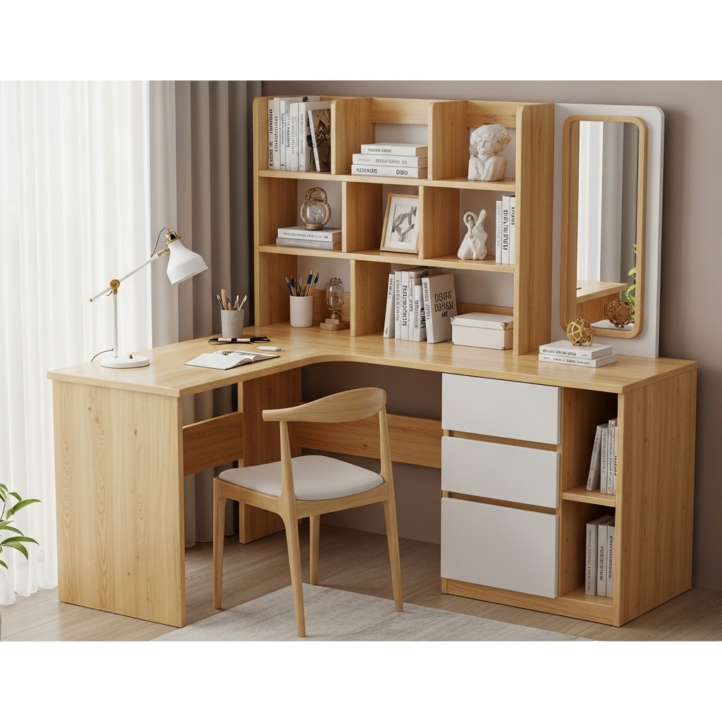 BH2001 bàn học kết hợp kệ sách