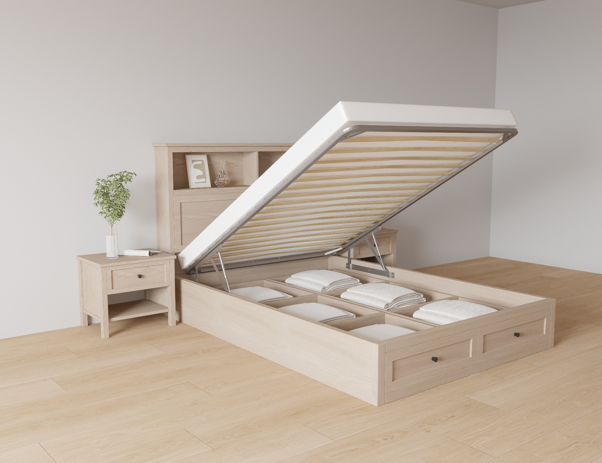 GN2508 Giường ngủ kết hợp kho lưu trữ