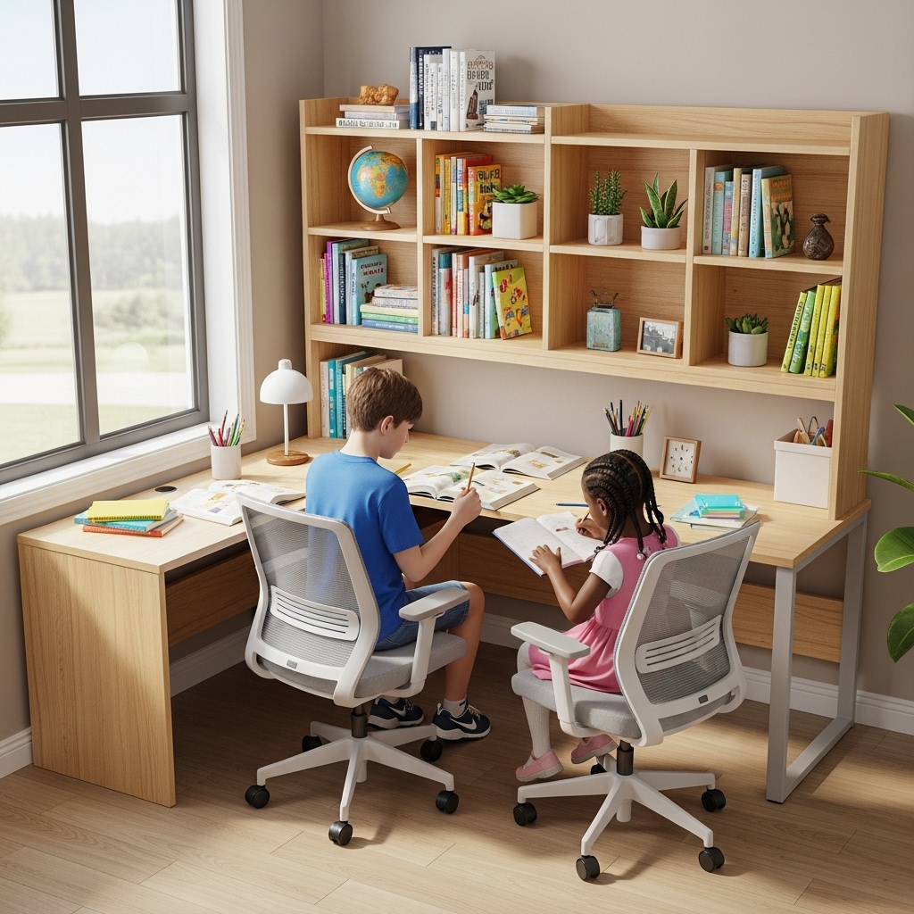 BH2001 bàn học kết hợp kệ sách