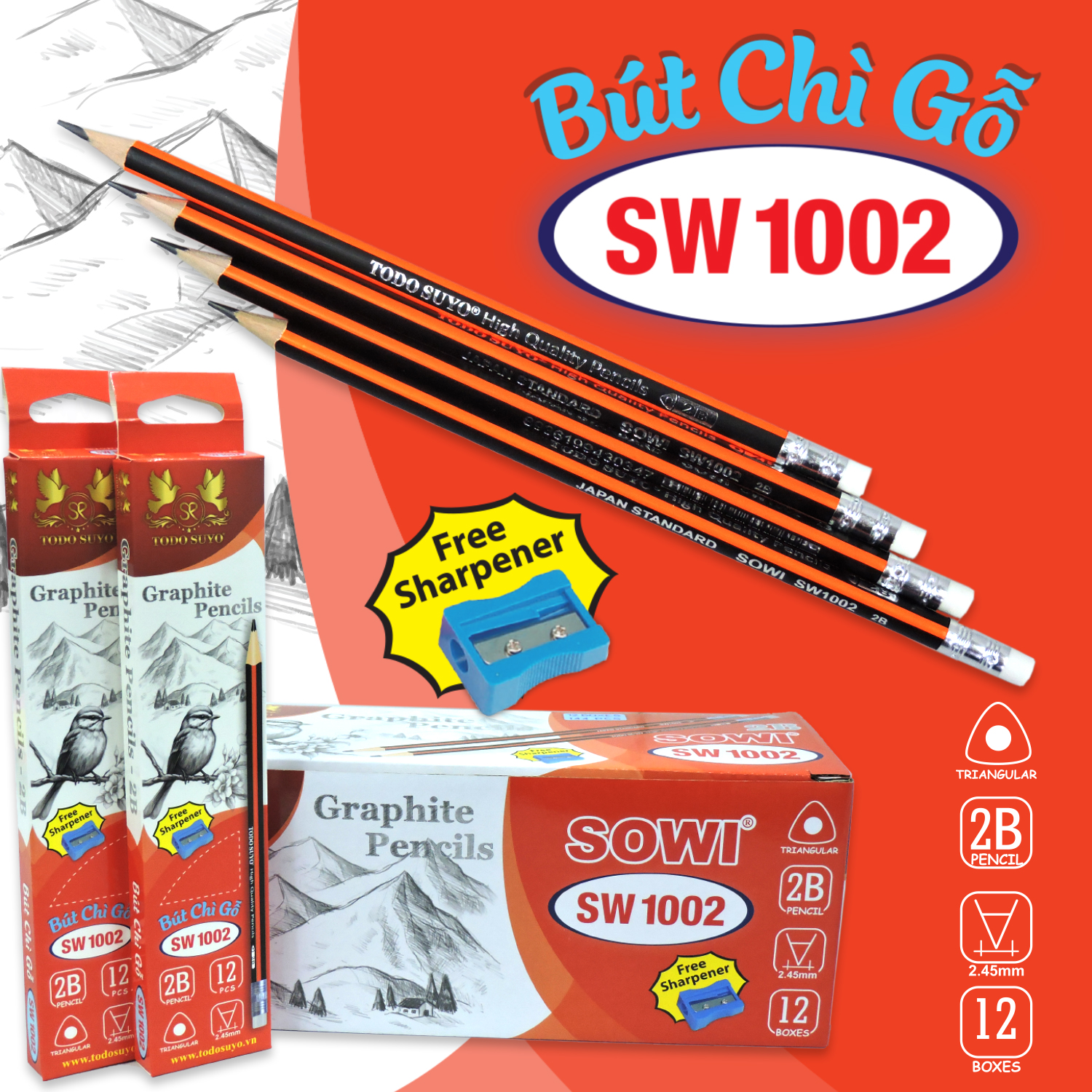 Bút chì Sowi SW 1002 - 2B