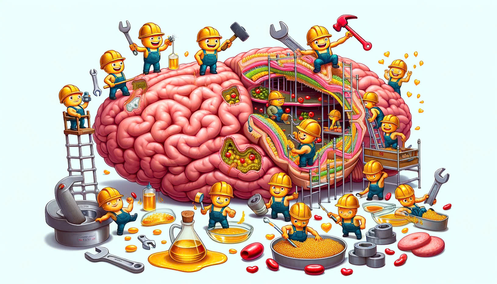 Omega-3 như "công nhân" giúp não hình thành, vận hành và được bảo vệ.