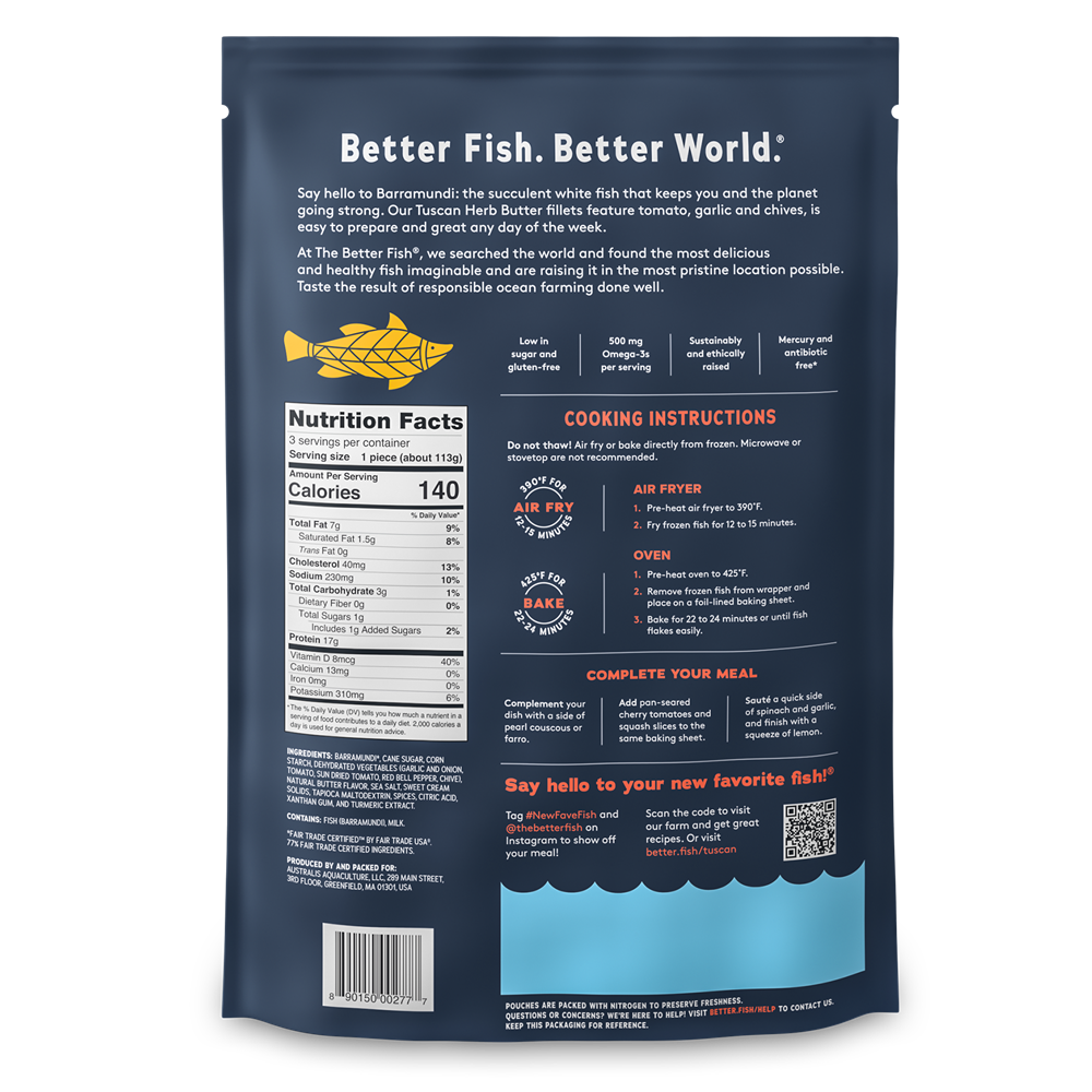 Cá Vược The Better Fish® Xốt Tuscan Còn Da túi340gr