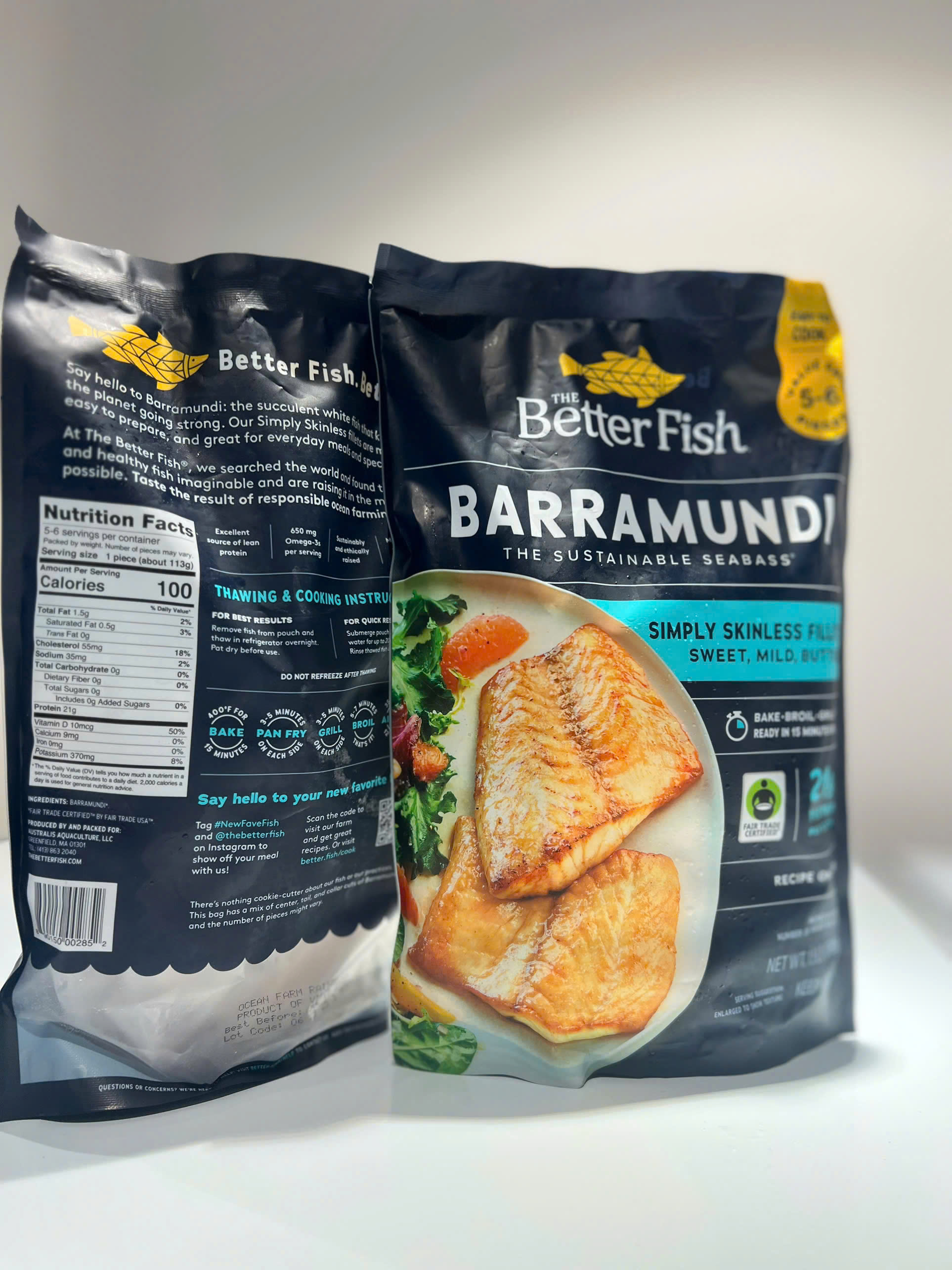 Cá Vược The Better Fish® Phi lê Không Da túi680g