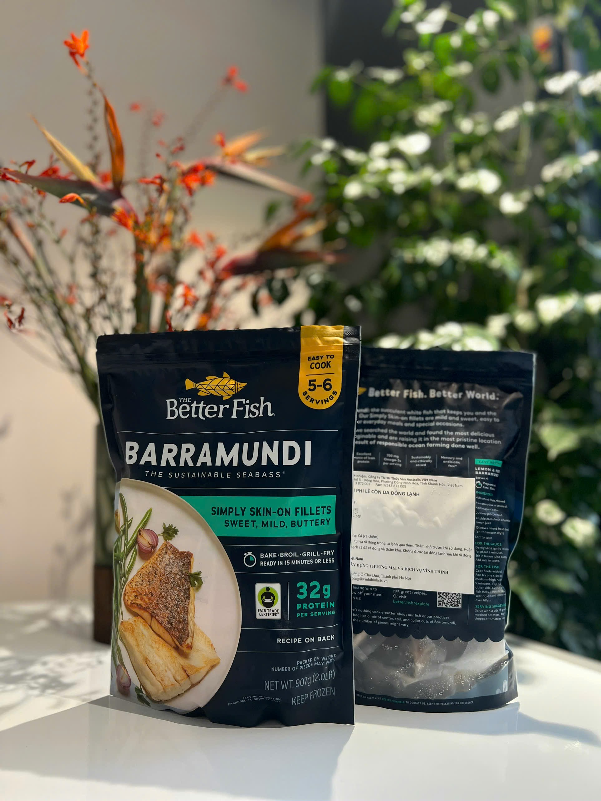 Cá Vược The Better Fish® Phi Lê Còn Da túi907g