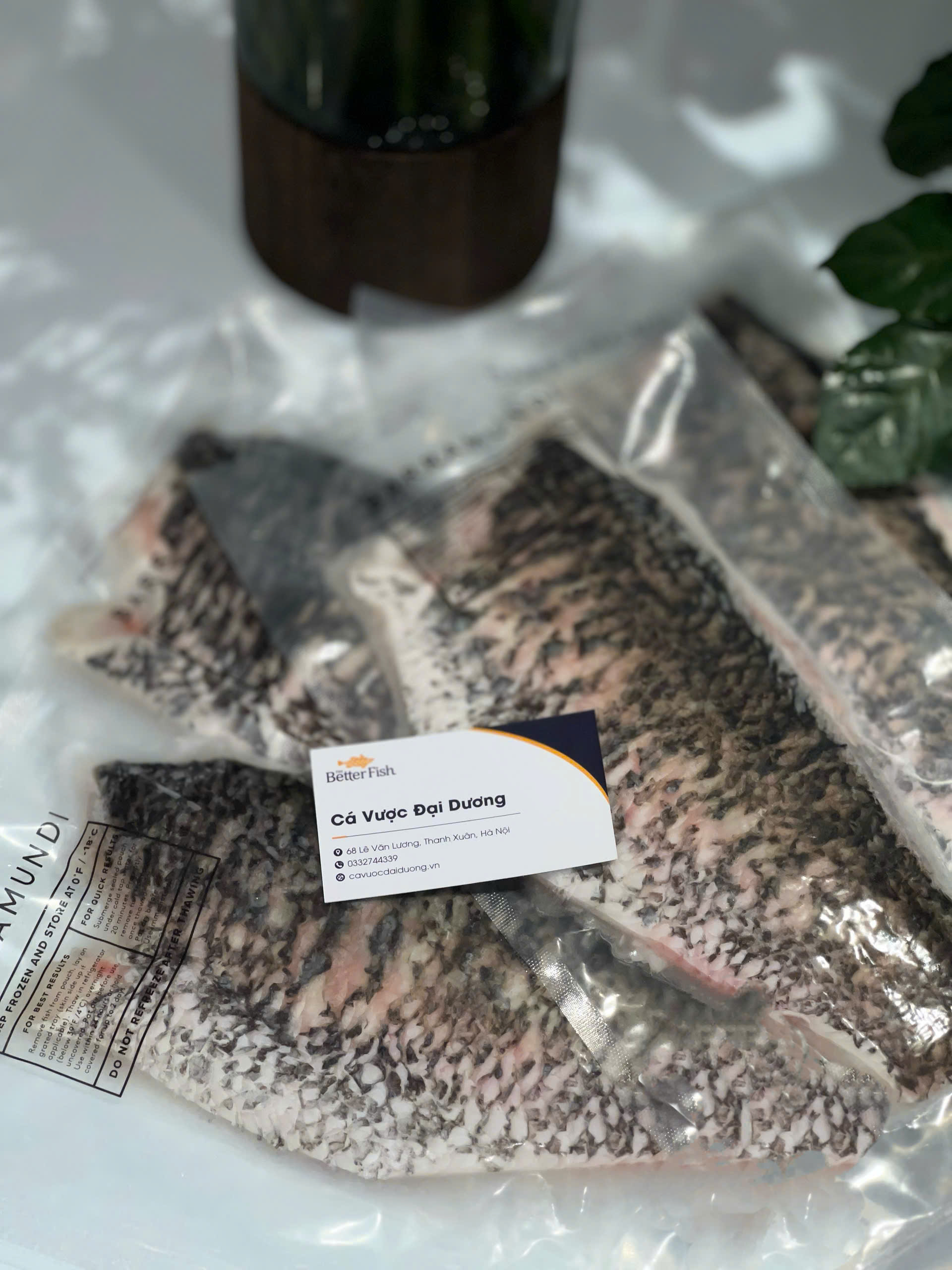 Cá Vược (chẽm) The Better Fish® Phi lê Còn Da miếng size 500-700g