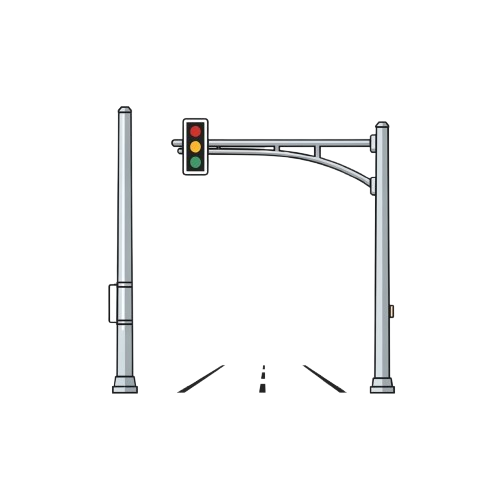 Các loại cột lắp đèn tín hiệu giao thông bằng thép mạ kẽm, cột cần vươn và cột thẳng của ZALAA.