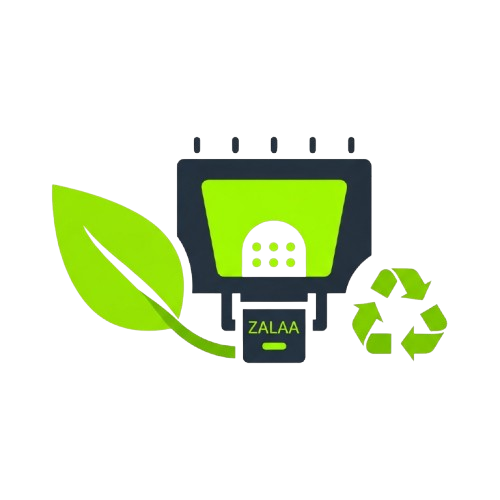 Icon Giải pháp Đèn Pha LED năng lượng xanh của ZALAA, biểu tượng cho chiếu sáng bền vững và thân thiện môi trường.